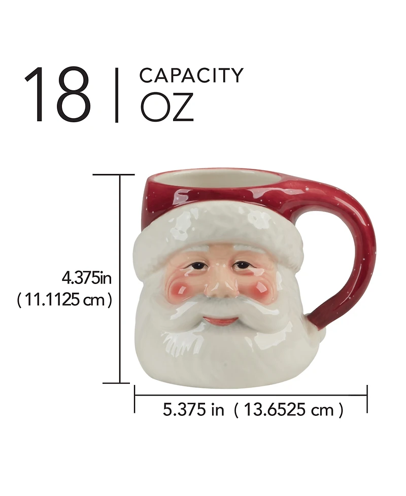 Certified International Santa's Secret 3D Mugs, Set of 4
