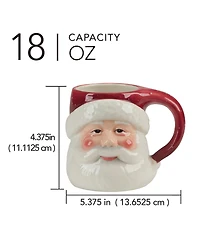 Certified International Santa's Secret 3D Mugs, Set of 4