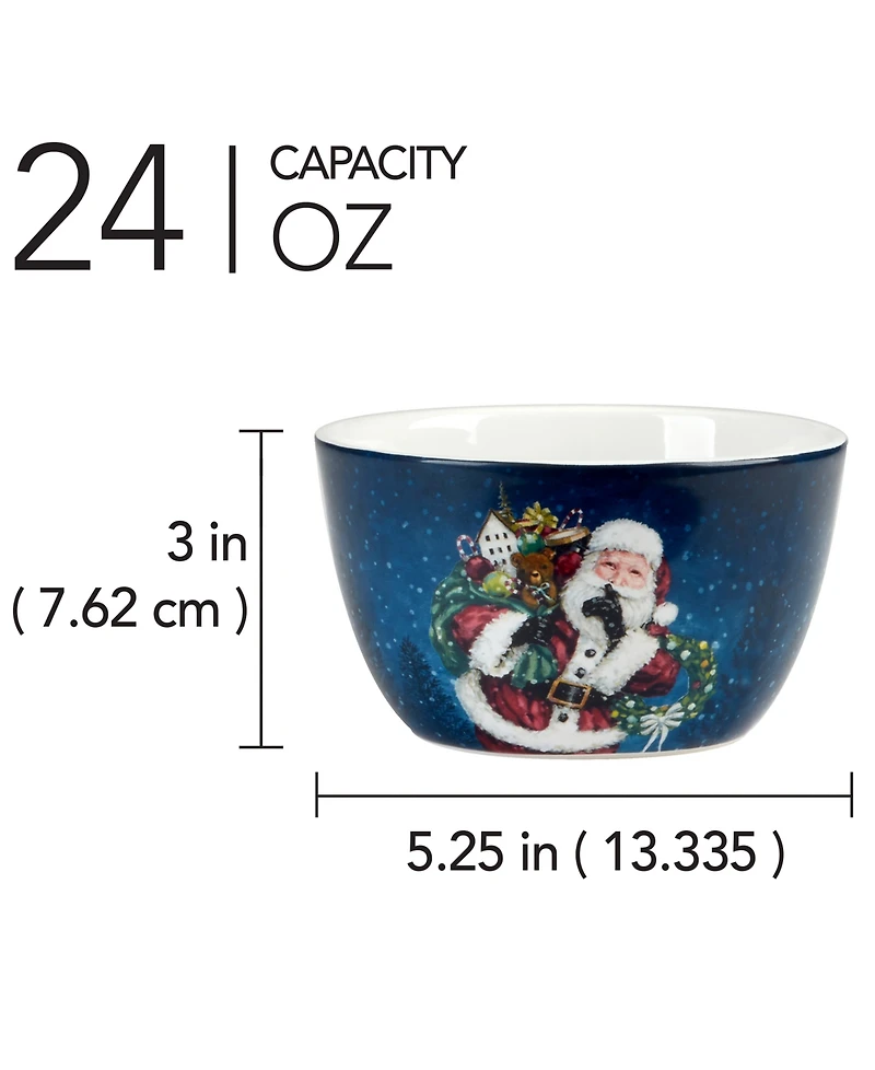 Certified International Santa's Secret Ice Cream Bowls, Set of 4