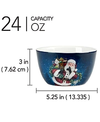 Certified International Santa's Secret Ice Cream Bowls, Set of 4