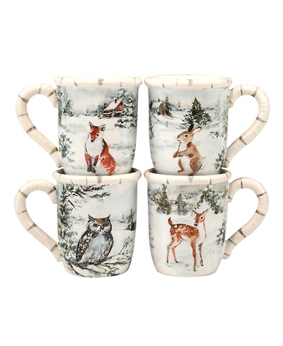Certified International Winter's Frost Mugs, Set of 4
