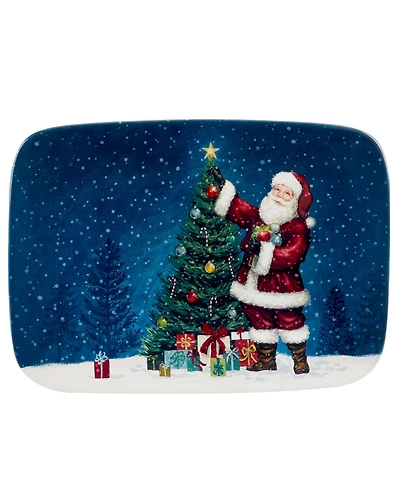 Certified International Santa's Secret Rectangular Serving Platter