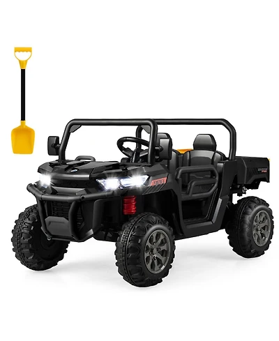 2-Seater Kids Ride On Dump Truck with Bed and Shovel
