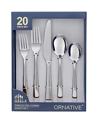Ornative Aabbye Mirror 20 Piece Flatware Set, Service for 4