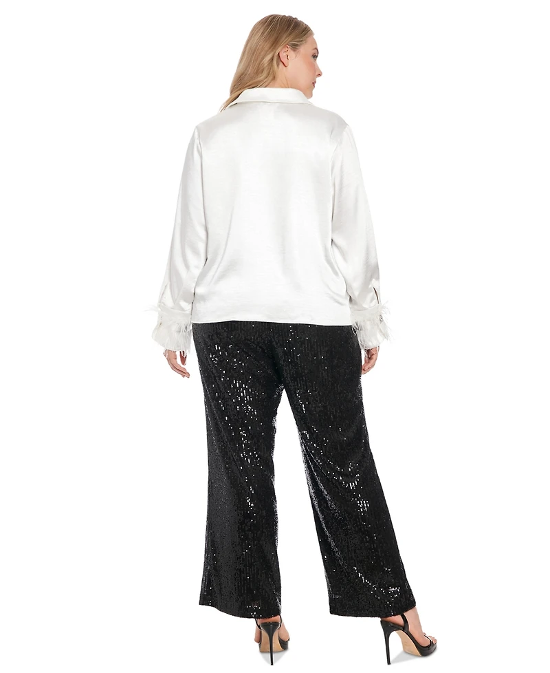 Muse Plus Sequined Pull-On Pants