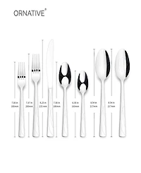 Ornative Jara Mirror 42 Piece Flatware Set with Wire Caddy, Service for 8