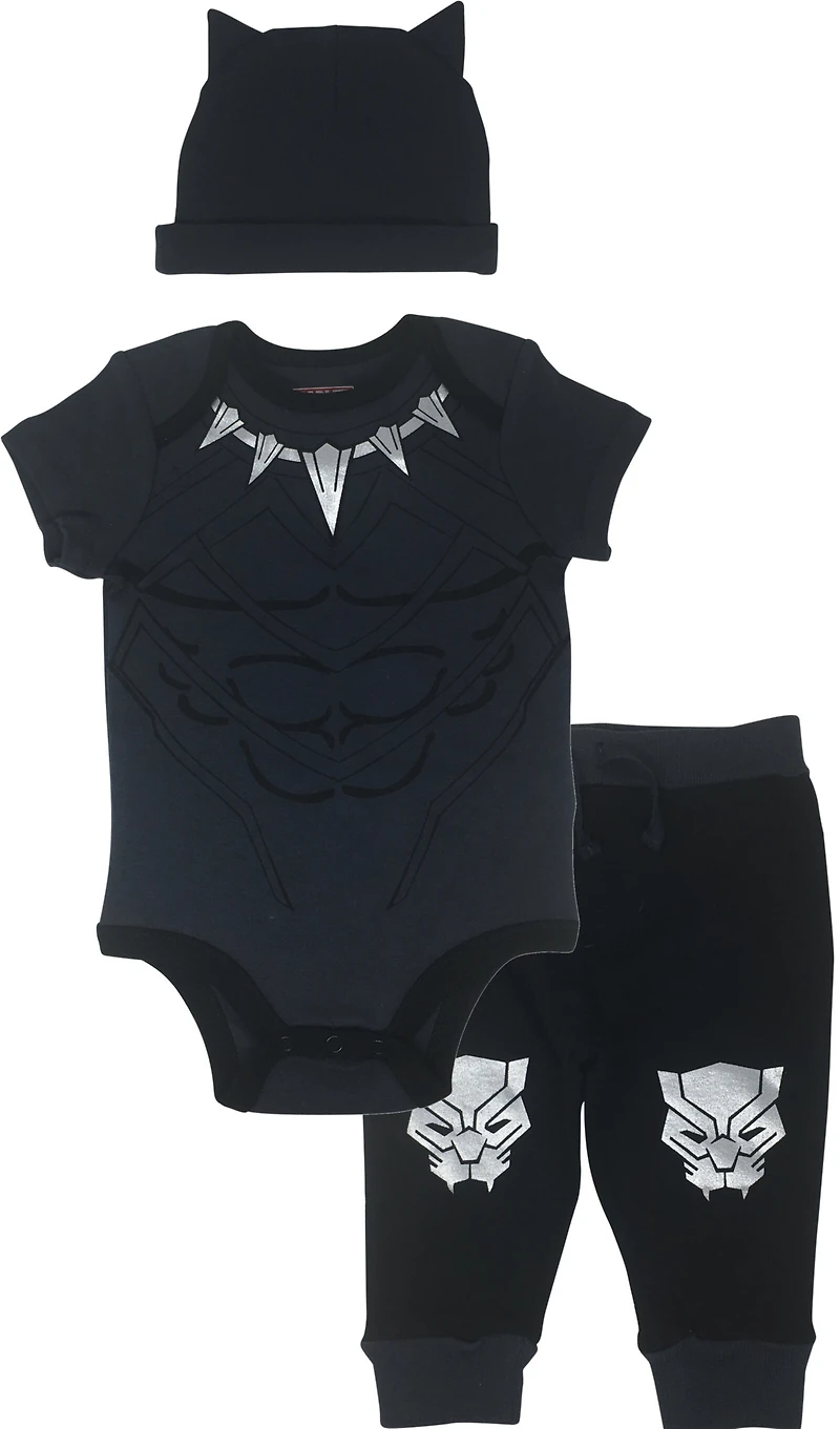 Avengers Baby Boys Cosplay Bodysuit Pants and Hat 3 Piece Outfit Set