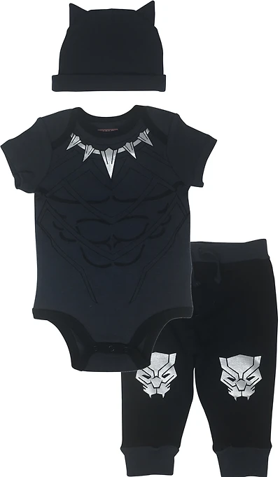 Avengers Baby Boys Cosplay Bodysuit Pants and Hat 3 Piece Outfit Set
