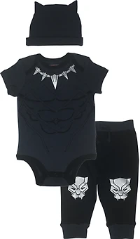 Avengers Baby Boys Cosplay Bodysuit Pants and Hat 3 Piece Outfit Set