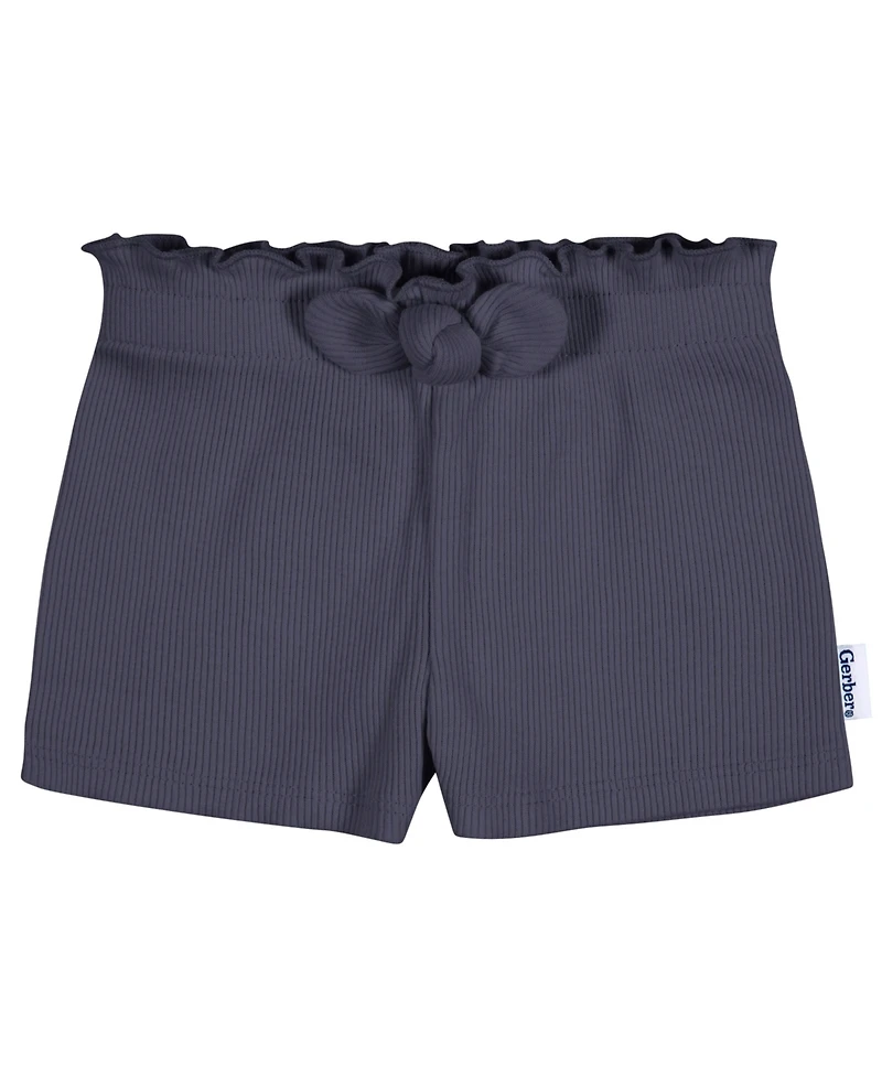 Gerber Toddler Girls Pull-On Knit Shorts, 3-Pack