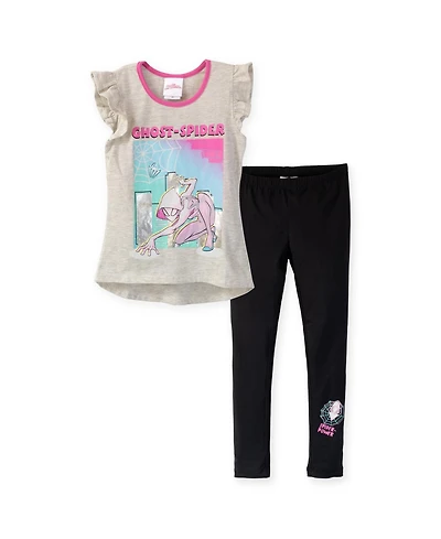 Spider-Man Toddler Girls Marvel Ghost-Spider T-Shirt and Leggings Outfit Set to