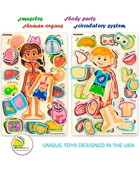 Quokka Wooden Montessori Puzzles for Kids Ages 4-6 – Human Anatomy