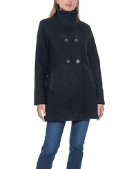 Sebby Collection Women's Boucle Double Breasted Walking Coat