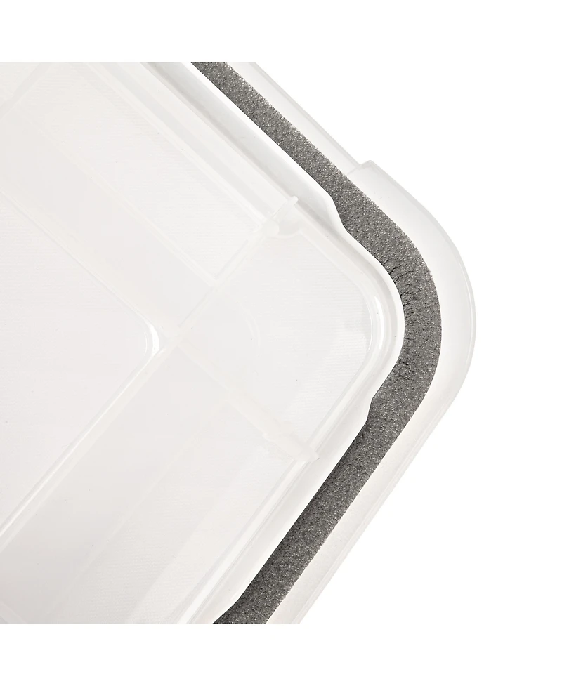 Iris Usa 106qt Weatherpro Wheeled Plastic Storage Bin with Seal Latching Lid and 6Buckles