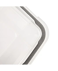 Iris Usa 106qt Weatherpro Wheeled Plastic Storage Bin with Seal Latching Lid and 6Buckles