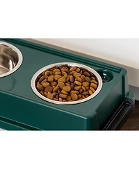 Iris Remington 13lbs/12qt Medium Elevated Dog Food Bowl with Airtight Pet Food Storage Container, Green
