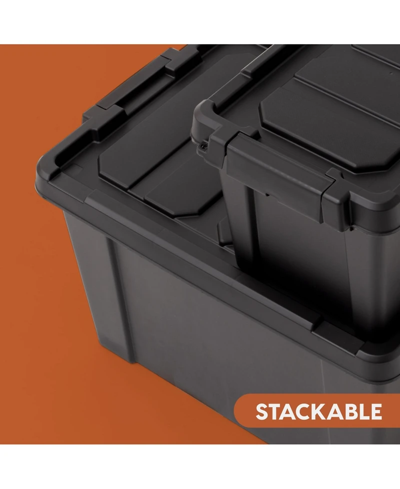 Iris 6 Pack 76qt/19gal Heavy-Duty Storage Plastic Bin Tote Container, Black