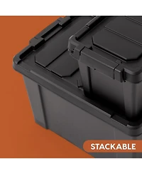 Iris 6 Pack 76qt/19gal Heavy-Duty Storage Plastic Bin Tote Container, Black