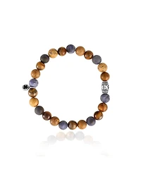 Lucky Brand Sodalite, Picture Jasper and Tigers Eye Beaded Elastic Bracelet