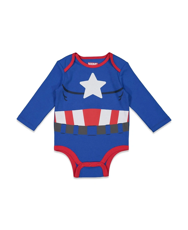 Avengers Baby Boys Captain America The Hulk iron Man Spider 5 Pack Bodysuits Newborn to