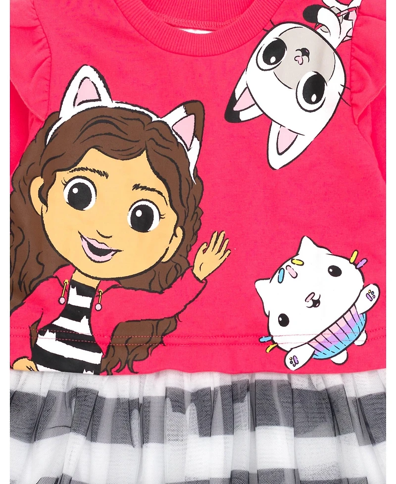 Gabby's Dollhouse Girls Dreamworks Pandy Paws Cakey Cat French Terry Dress