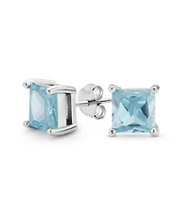 Bling Jewelry 2CT Square Cubic Zirconia Cz Stud Earrings Sterling Silver 7MM
