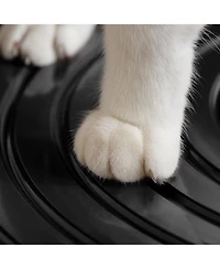 Iris Usa Top Entry Cat Litter Box with Scoop | Stylish Round Enclosed Design, White/Black
