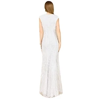 Lara Women's Beaded Cap Sleeve Wedding Dress
