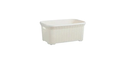 Superio 40 L Laundry Basket, Knit Design, Cream