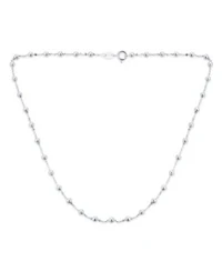 Bling Jewelry Delicate Sturdy Petite 3mm Round Ball Bead Station Chain Anklet Hot Wife Ankle Bracelet For Women .925 Sterling Silver Made In Italy