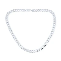 Bling Jewelry Solid Strong .925 Sterling Silver 180 Gauge 7MM Miami Cuban Curb Chain Necklace