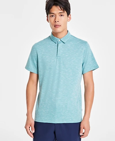 Alfani Alfatech Short Sleeve Marled Polo Shirt, Created for Macy's