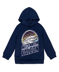 Star Wars Little Boys The Mandalorian Darth Vader X-Wing Millennium Falcon Fleece Pullover Hoodie to