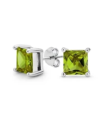 Bling Jewelry 2CT Square Cubic Zirconia Cz Stud Earrings Sterling Silver 7MM