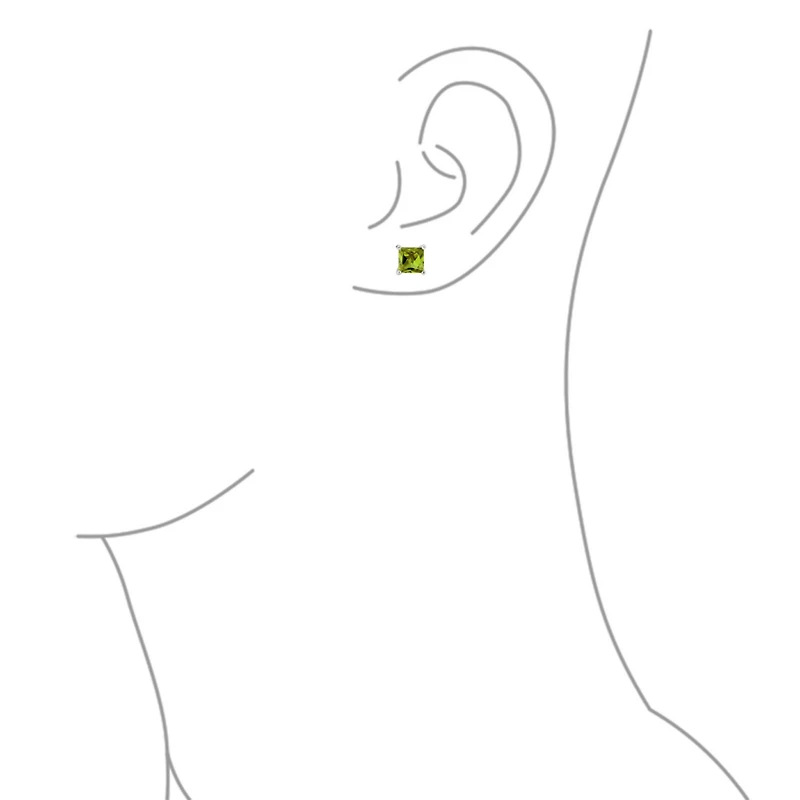 Bling Jewelry 2CT Square Cubic Zirconia Cz Stud Earrings Sterling Silver 7MM