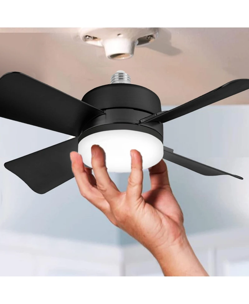 Socket Fan 15.7 in. Indoor Led Bright White Ceiling Fan with Remote