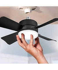 Socket Fan 15.7 in. Indoor Led Bright White Ceiling Fan with Remote
