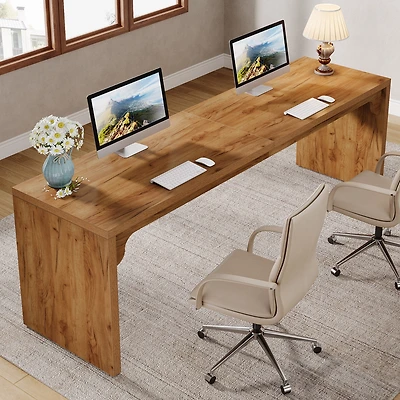 Tribesigns 78.7 Inches Long Computer Desk, Wooden Extra Long Writing Desk Double Desk Workstation, 2 Person Desk for Home Office