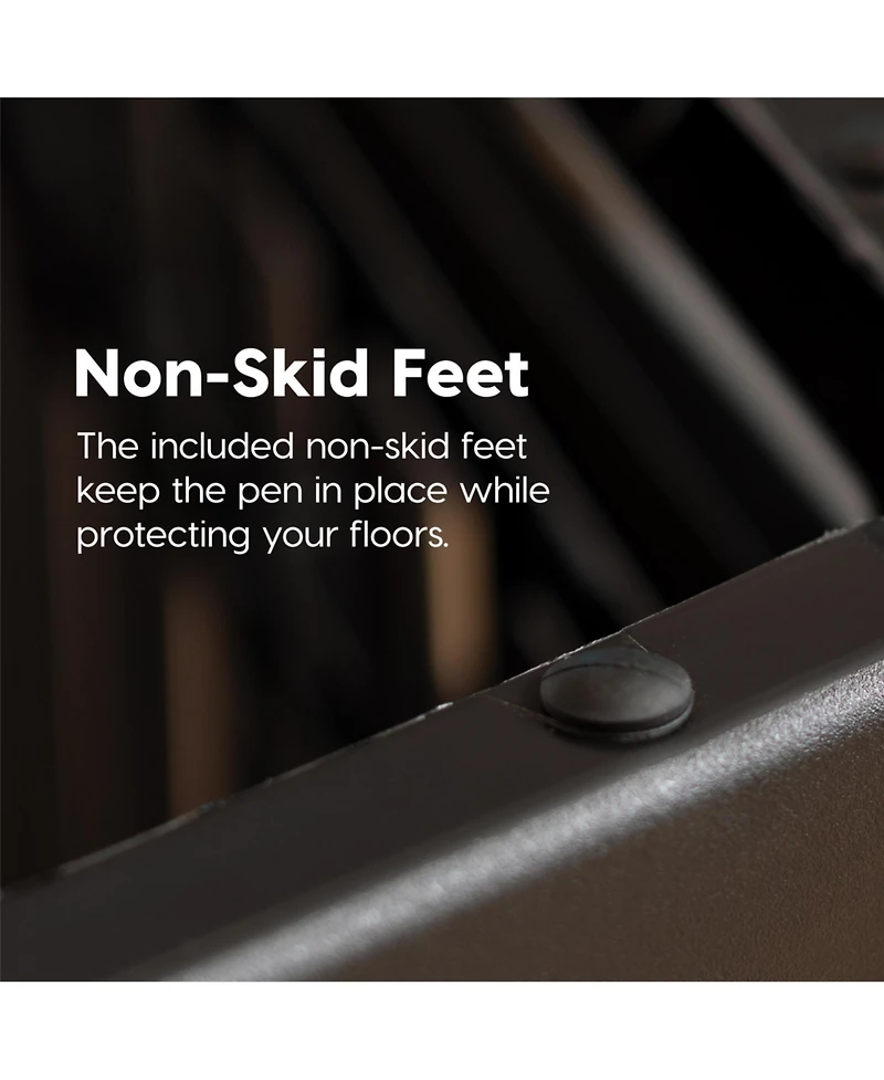 Iris Usa 24'' Pet Playpen 2 Panel Add-On, Dog Playpen, Puppy Small Medium Dogs, Heavy-Duty Molded Plastic, Rust-Free, Customizable, Black