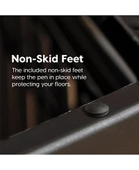 Iris Usa 24'' Pet Playpen 2 Panel Add-On, Dog Playpen, Puppy Small Medium Dogs, Heavy-Duty Molded Plastic, Rust-Free, Customizable, Black