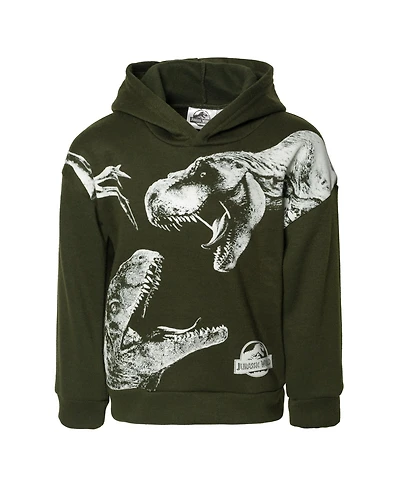 Jurassic Park Boys World Dinosaur T-Rex Fleece Pullover Hoodie