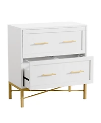 Tribesigns 2 Drawer File Cabinet, Modern White Lateral Filing Cabinet for Letter/Legal/A4 Size, Large File Storage Cabinets Printer Stand with Storage