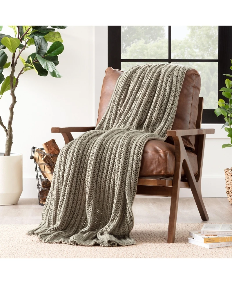Chanasya Premium Chunky Knit Fluffy Gold Yellow Throw Blanket