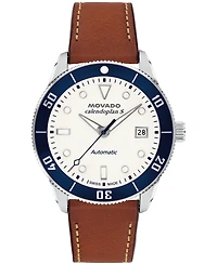 Movado Men's Calendoplan S Swiss Automatic Cognac Leather Watch 40mm