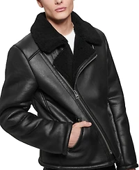 Guess Men's Toni Asymmetrical Faux Leather Jacket