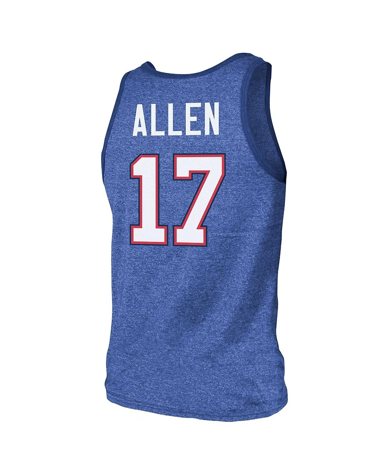 Majestic Men's Josh Allen Royal Buffalo Bills Tri-Blend Player Name Number Tank Top