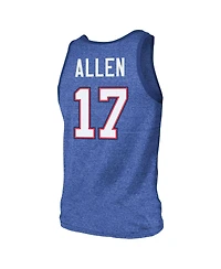 Majestic Men's Josh Allen Royal Buffalo Bills Tri-Blend Player Name Number Tank Top