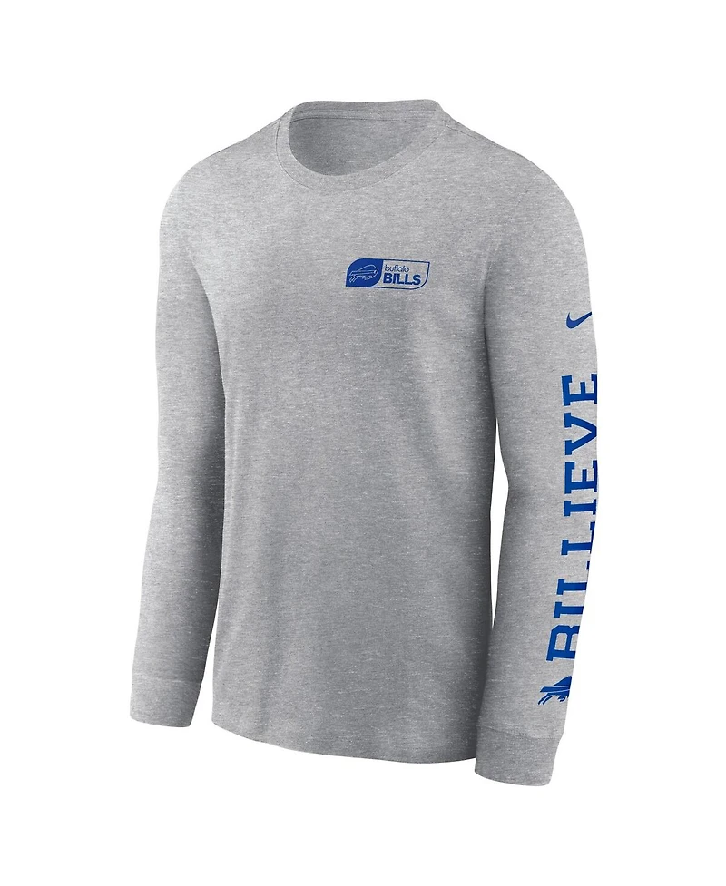 Nike Men's Heather Gray Buffalo Bills All Out Long Sleeve T-Shirt