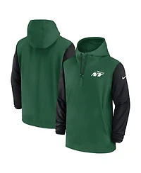 Nike Men's Green/Black New York Jets 2024/25 Sideline Pre-Game Player 1/2-Zip Hoodie Jacket