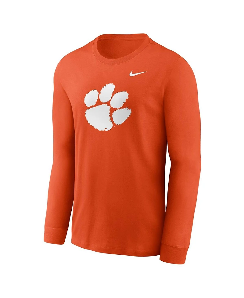 Nike Men's Orange Clemson Tigers Primary Logo Long Sleeve T-Shirt